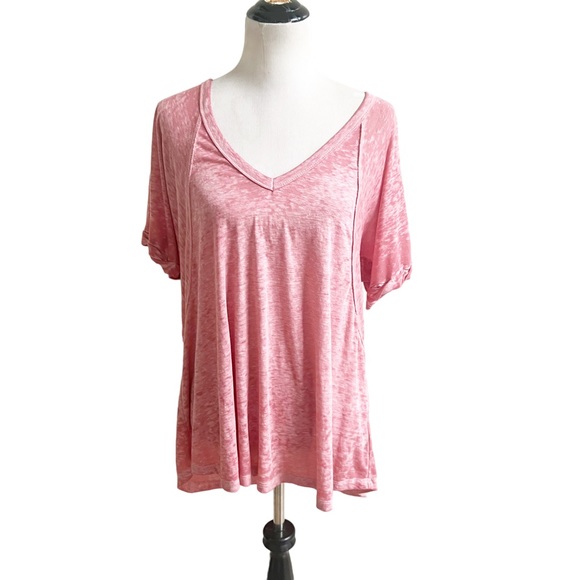 We The Free Tops - We The Free Burnout Tee Pink Size Medium Oversized Tunic Style